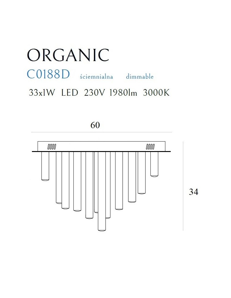 Maxlight Plafon Organic 33X1 Złoty Ściemnialny C0188D