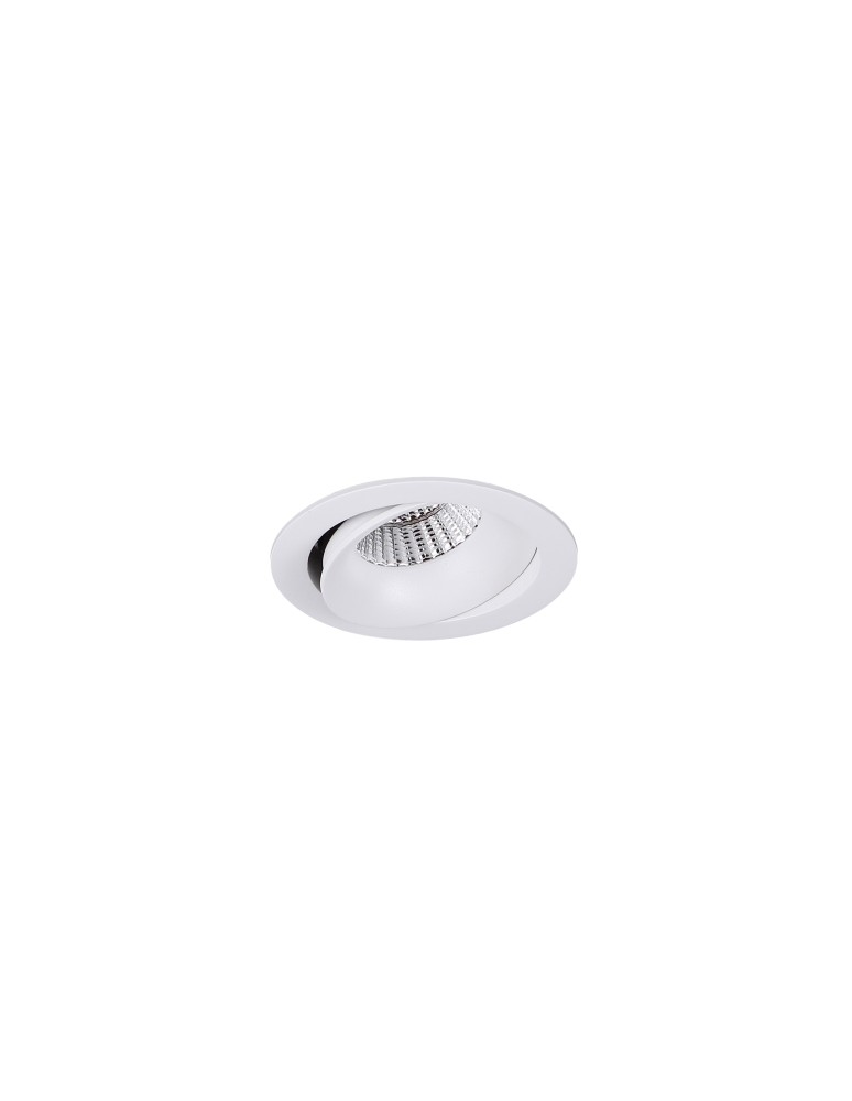 Lampy podtynkowe okrągłe - Maxlight Oprawa Wpustowa Max Arya Tilted White 8W Ściemnialna H0098 - produkt kolory-swiatla.pl 1