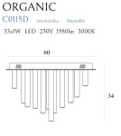 Lampy sufitowe nowoczesne - Maxlight Plafon Organic 33X1 Chrom Ściemnialny C0115D - produkt 3