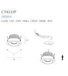 Lampy podtynkowe - oczka - Maxlight Oprawa Wpustowa Cyklop Biała 3000K IP65 H0094 - produkt 4