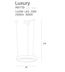 Lampy wiszące okręgi - Maxlight Lampa Wisząca Luxury 40 cm Złota Ściemnialna P0377D - product 7
