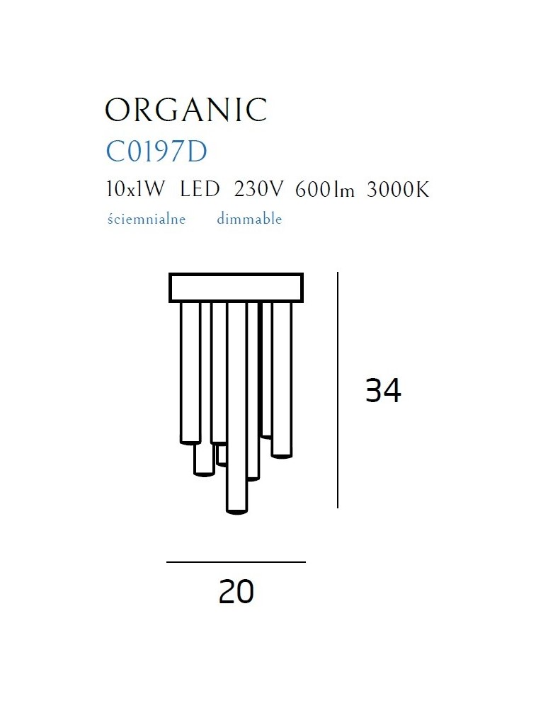 Maxlight Plafon Organic Złoty Mały Ściemnialny C0197D