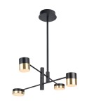 Lampy wiszące LED - Maxlight Lampa Wisząca Puma LED 4X 7W Czarny/Złoty P0404 - product 1
