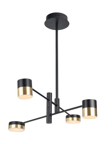 Maxlight Lampa Wisząca Puma LED 4X 7W Czarny/Złoty P0404