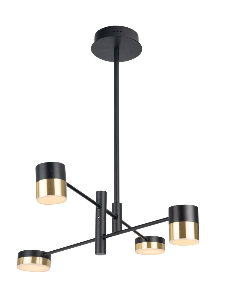 Lampy wiszące LED - Maxlight Lampa Wisząca Puma LED 4X 7W Czarny/Złoty P0404 - produkt kolory-swiatla.pl 1