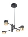 Maxlight Lampa Wisząca Puma LED 4X 7W Czarny/Złoty P0404