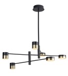 Lampy wiszące LED - Maxlight Lampa Wisząca Puma LED 6X 7W Czarny/Złoty P0405 - product 1