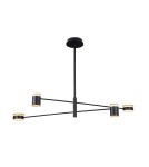 Lampy wiszące LED - Maxlight Lampa Wisząca Puma LED 4X 7W Czarny/Drewno P0406 - product 1