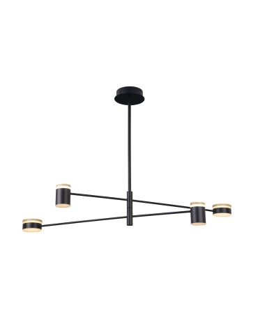 Maxlight Lampa Wisząca Puma LED 4X 7W Czarny/Drewno P0406