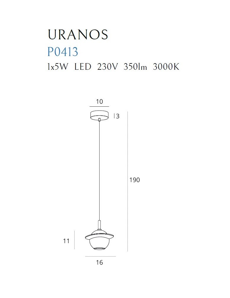 Maxlight Lampa Wisząca Uranos Biały P0413