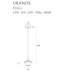 Lampy wiszące LED - Maxlight Lampa Wisząca Uranos Czarny P0414 - product 6