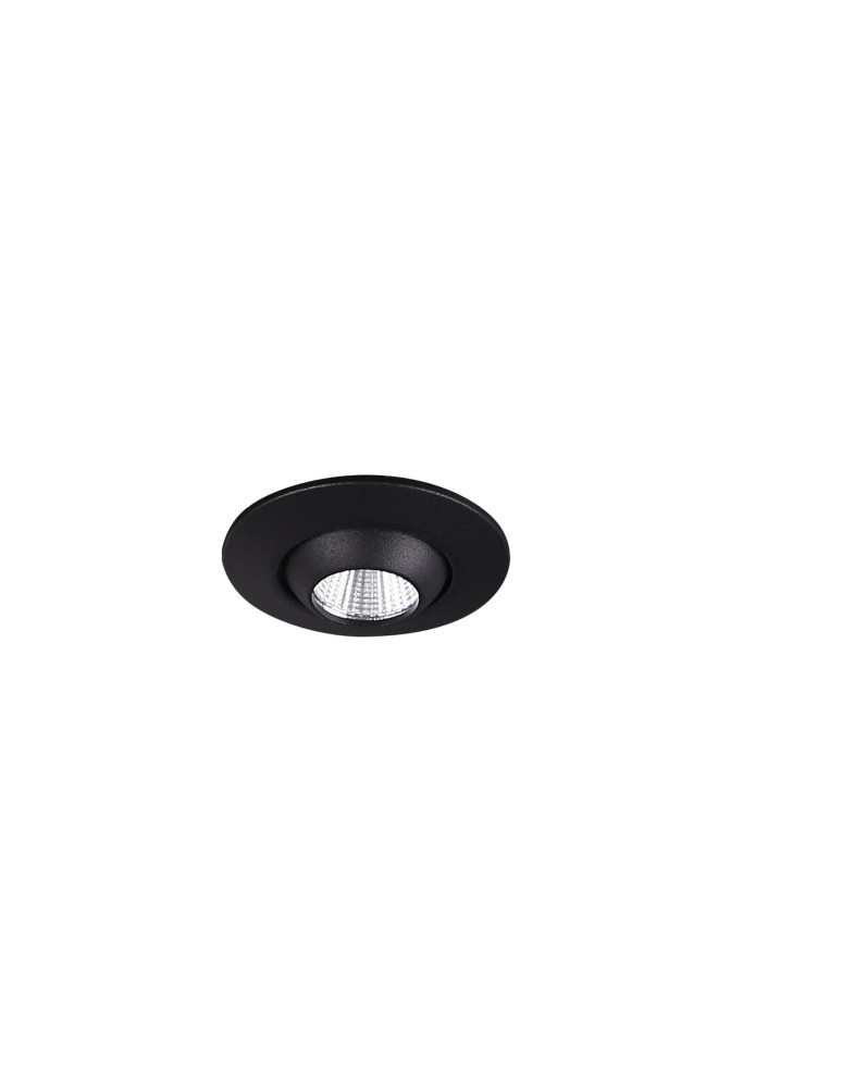 Lampy podtynkowe okrągłe - Maxlight Oprawa Wpustowa Max Yuca Round Tilted Black 3W H0105 - produkt kolory-swiatla.pl 1