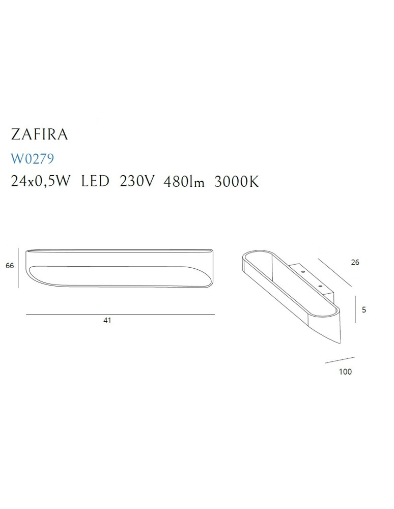 Maxlight Kinkiet Zafira Black 12W W0279