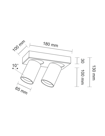 Shilo TARUMI 2xGU10 czarny reflektor 7972 - produkt 2