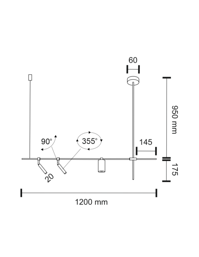 Lampy wiszące - Shilo NAMASU 2xG9 1xGU10 czarny wisząca 7862 - product kolory-swiatla.pl 2