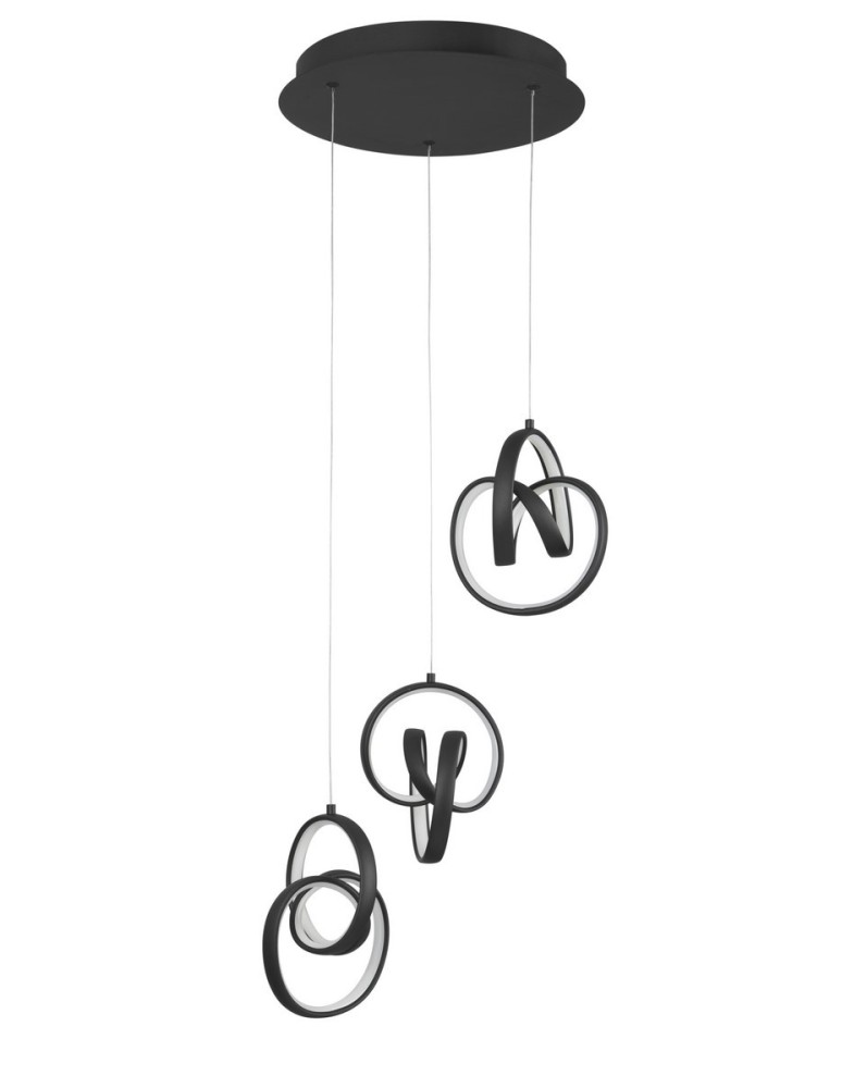 Lampy wiszące LED - Luces Exclusivas GIRON Wisząca LED 43W 1895lm 3000K Ściemnialna czarny mat LE41639 - produkt kolory-swiatla.pl 1