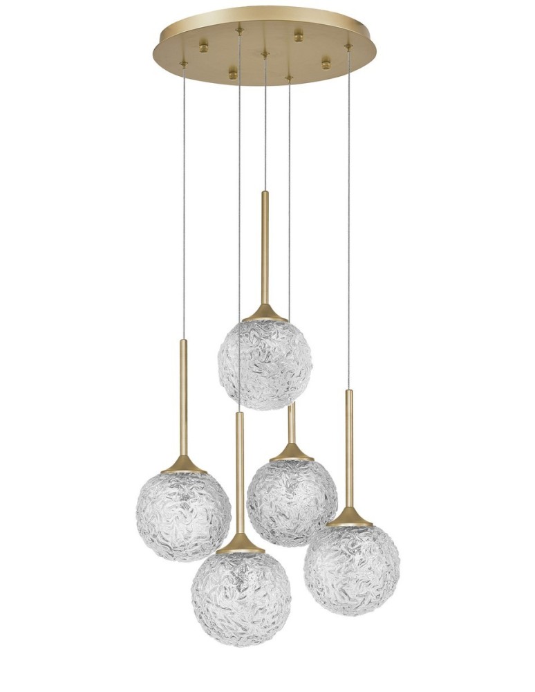 Lampy wiszące w kolorze mosiądz - Luces Exclusivas PASTO Wisząca 5xG9 LED złoty mosiądz LE41740 - produkt kolory-swiatla.pl 1