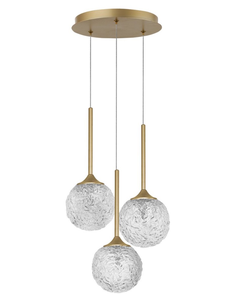 Lampy wiszące w kolorze mosiądz - Luces Exclusivas PASTO Wisząca 3x5W LED złoty mosiądz LE41741 - produkt kolory-swiatla.pl 1