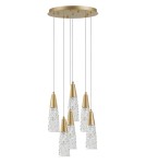 Lampy wiszące w kolorze mosiądz - Luces Exclusivas PENCO Wisząca 6x5W G9 LED złoty mosiądz LE41744 - produkt 1