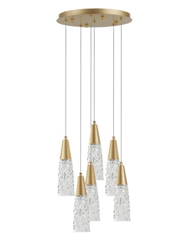 Luces Exclusivas PENCO Wisząca 6x5W G9 LED złoty mosiądz LE41744