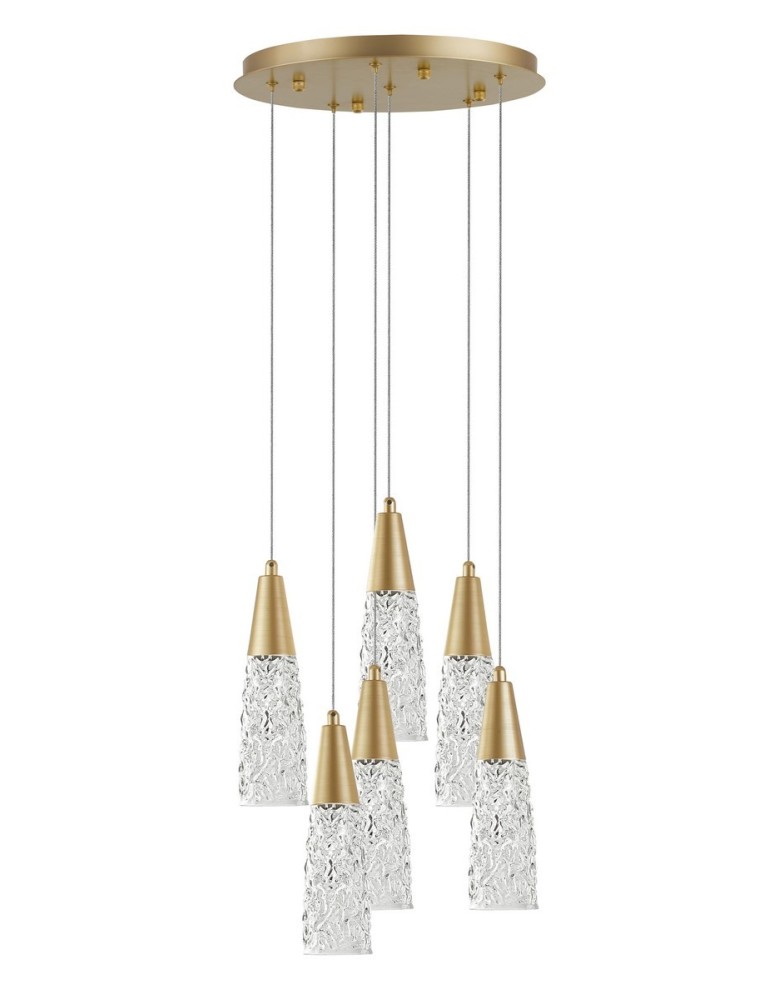 Lampy wiszące w kolorze mosiądz - Luces Exclusivas PENCO Wisząca 6x5W G9 LED złoty mosiądz LE41744 - produkt kolory-swiatla.pl 1