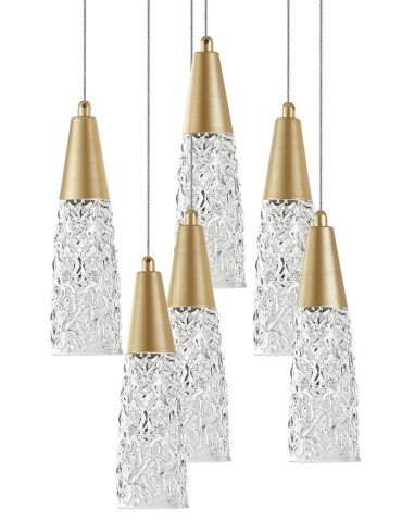 Luces Exclusivas PENCO Wisząca 6x5W G9 LED złoty mosiądz LE41744 - produkt 2