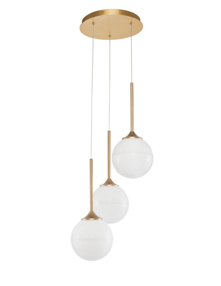 Lampy wiszące - Luces Exclusivas PEREZ Wisząca 3x5W LED złoty/biały LE41747 - produkt kolory-swiatla.pl 1