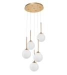 Lampy wiszące - Luces Exclusivas PEREZ Wisząca 5xG9 LED złoty/biały LE41752 - produkt 1