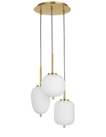 Luces Exclusivas PILAR Wisząca 3xE14 LED biały/antyczny mosiądz LE41761
