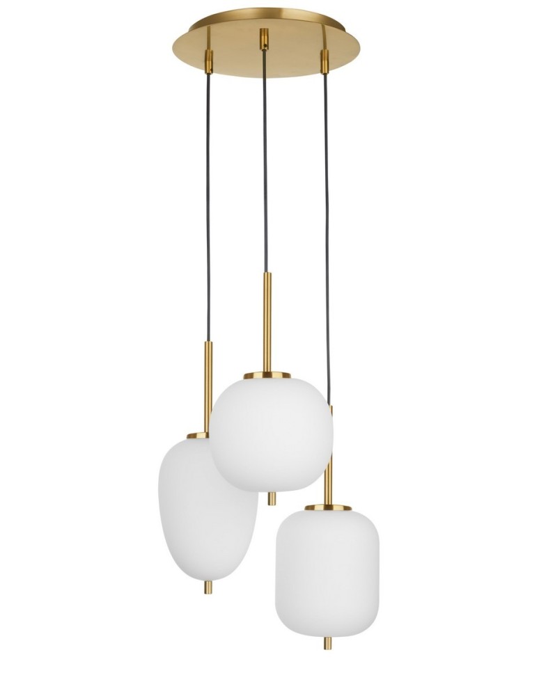 Lampy wiszące - Luces Exclusivas PILAR Wisząca 3xE14 LED biały/antyczny mosiądz LE41761 - produkt kolory-swiatla.pl 1