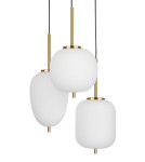 Lampy wiszące - Luces Exclusivas PILAR Wisząca 3xE14 LED biały/antyczny mosiądz LE41761 - product 2