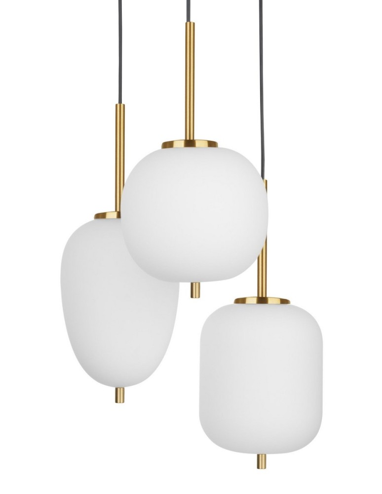 Lampy wiszące - Luces Exclusivas PILAR Wisząca 3xE14 LED biały/antyczny mosiądz LE41761 - product kolory-swiatla.pl 2