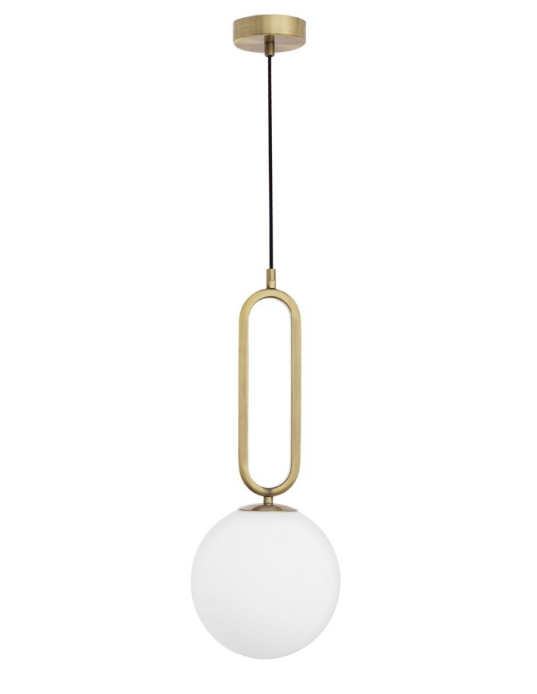 Lampy wiszące - Luces Exclusivas PINTO Wisząca 1xE27 LED biały/mosiądz LE41764 - produkt kolory-swiatla.pl 1