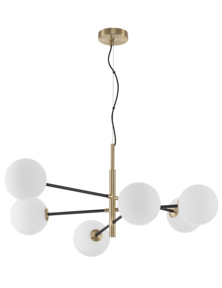 Lampy wiszące - Luces Exclusivas PLATO Wisząca 6xG9 LED biały/czarny/satynowe złoto LE41767 - produkt kolory-swiatla.pl 1