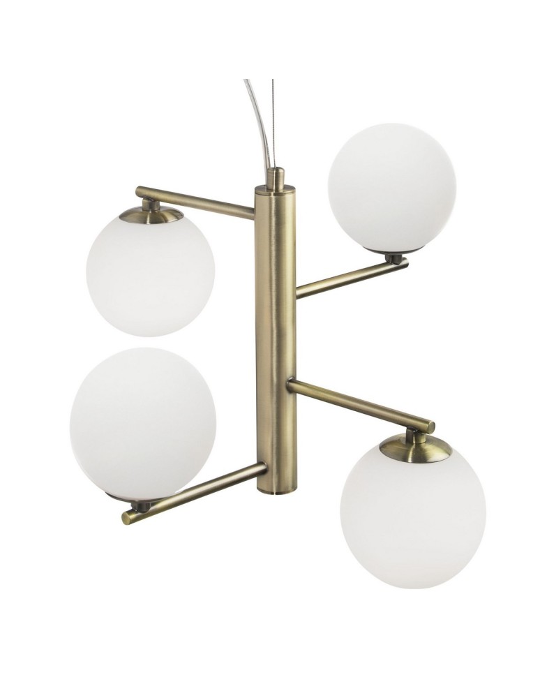 Lampy wiszące - Luces Exclusivas TALCA Wisząca 4xG9 LED opal/mosiądz LE41790 - product kolory-swiatla.pl 2