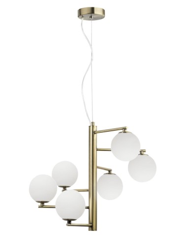 Luces Exclusivas TALCA Wisząca 6xG9 LED opal/mosiądz LE41793