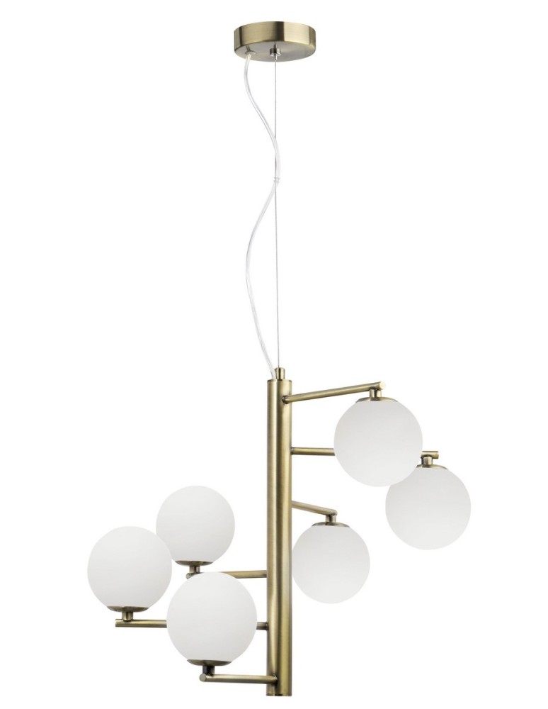 Lampy wiszące - Luces Exclusivas TALCA Wisząca 6xG9 LED opal/mosiądz LE41793 - produkt kolory-swiatla.pl 1