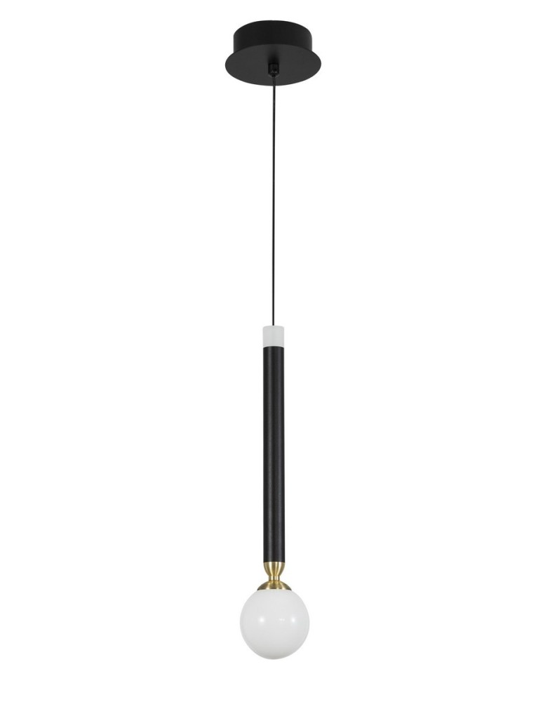 Lampy wiszące LED - Luces Exclusivas UNION Wisząca LED 5W 250lm 3000K czarny/mosiądz/opal LE41810 - produkt kolory-swiatla.pl 1