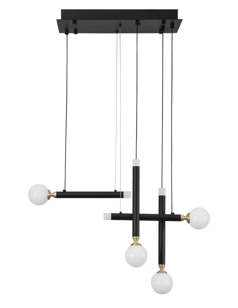 Lampy wiszące designerskie - Luces Exclusivas UNION Wisząca LED 20W 1000lm 3000K czarny/mosiądz/opal LE41811 - produkt kolory-swiatla.pl 1