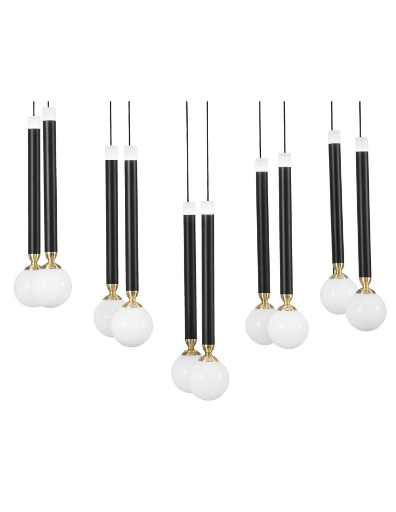 Lampy wiszące LED - Luces Exclusivas UNION Wisząca LED 50W 2400lm 3000K czarny/mosiądz/opal LE41812 - product kolory-swiatla.pl 2