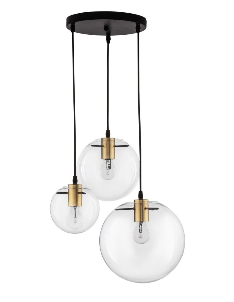 Lampy wiszące - Luces Exclusivas UPATA Wisząca 3xE27 LED transparentny /czarny/złoty LE41815 - produkt kolory-swiatla.pl 1