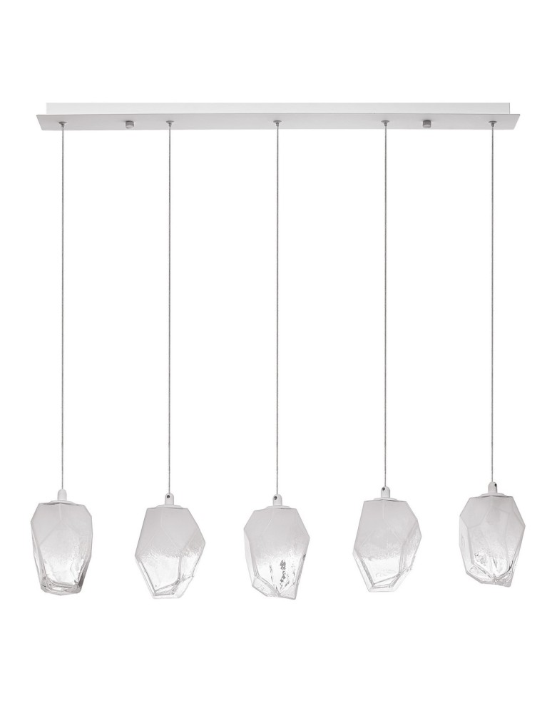 Lampy wiszące na listwie - Luces Exclusivas VIGIA Wisząca 5xG9 LED transparentny/biały LE41824 - produkt kolory-swiatla.pl 1