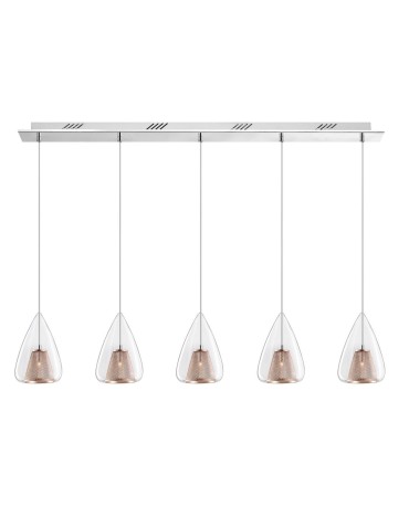 Luces Exclusivas YUMBO Wisząca 5xG9 LED miedziany LE41840