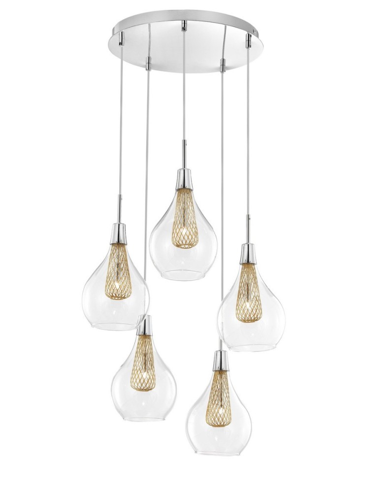 Lampy wiszące - Luces Exclusivas ZARZA Wisząca 5xG9 LED Złoty LE41846 - produkt kolory-swiatla.pl 1