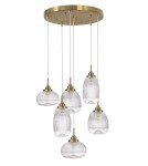 Lampy wiszące - Luces Exclusivas AHIGAL Wisząca 6xE14 LED satynowe złoto LE41848 - produkt 1