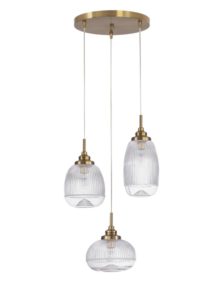 Lampy wiszące - Luces Exclusivas AHIGAL Wisząca 3xE14 LED satynowe złoto LE41853 - produkt kolory-swiatla.pl 1
