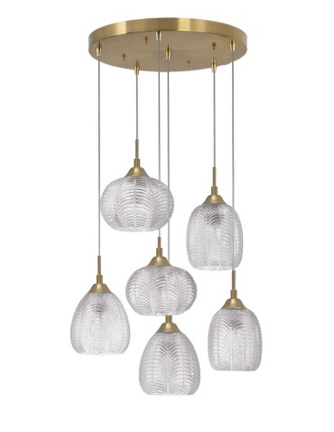 Luces Exclusivas ALCALA Wisząca 6xE27 LED satynowe złoto LE41855