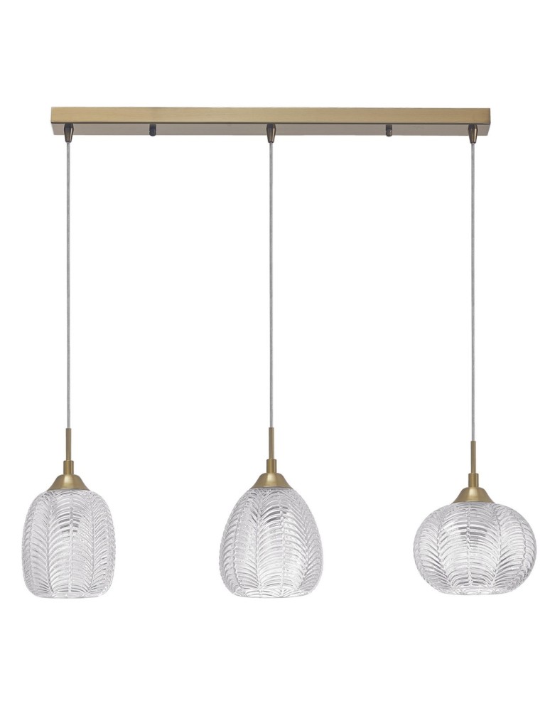 Lampy wiszące na listwie - Luces Exclusivas ALCALA Wisząca 3xE27 LED satynowe złoto LE41858 - produkt kolory-swiatla.pl 1