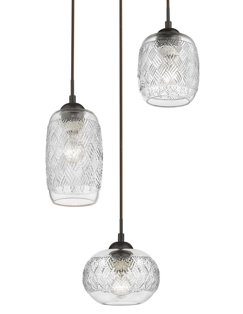 Lampy wiszące - Luces Exclusivas ARAURE Wisząca 3xE14 LED transparentny LE41867 - product kolory-swiatla.pl 2