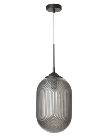 Luces Exclusivas ARJONA Wisząca 1xE27 LED szary dymiony/czarny LE41880